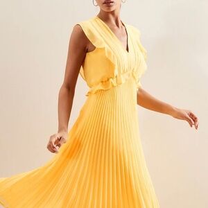 Banana Republic Flutter-Sleeve Midi Dress~NWT~Size Small~Yellow